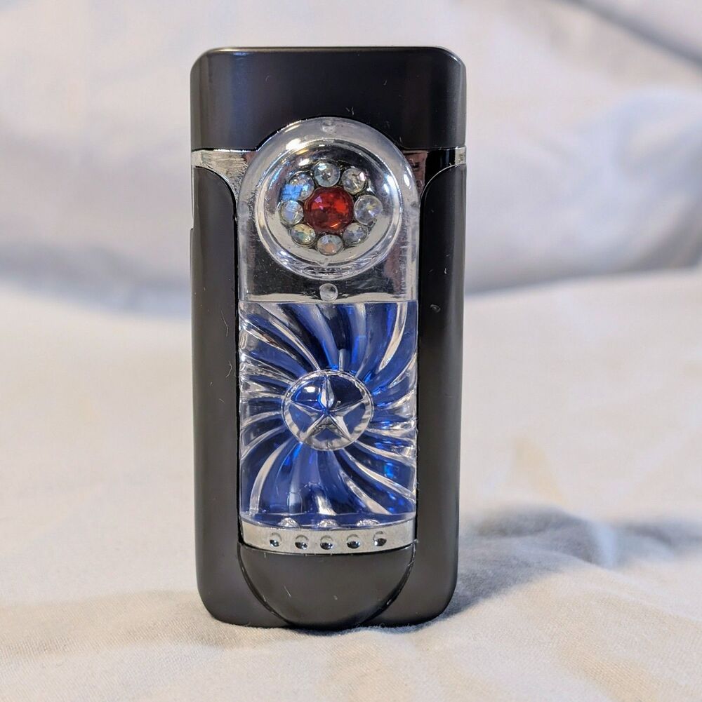 Vintage Novelty Spiral Lone Star with Rhinestones Pocket Cool Lighter